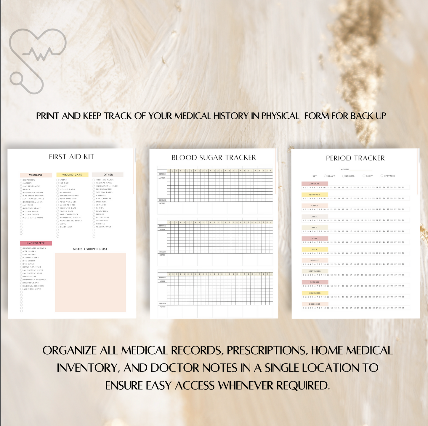 Digital medical tracker, Printable health tracker planner, Chronic illness binder, Medication tracker printable, Doctor visit planner,A4 PDF