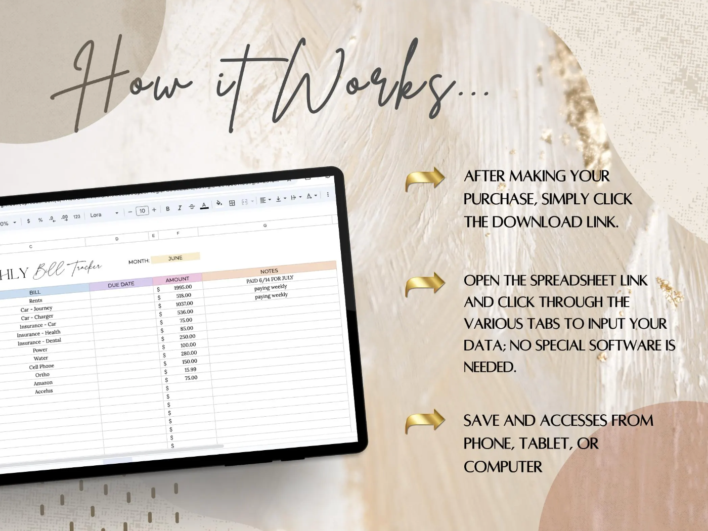 Monthly Budget Planner and Spending Tracker for Google Sheets, Expense Tracker Spreadsheet, Bill Organizer Template