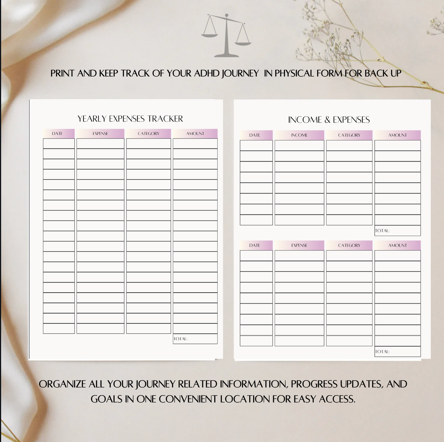 Printable ADHD Planner & Journal PDF | Instant Digital Download