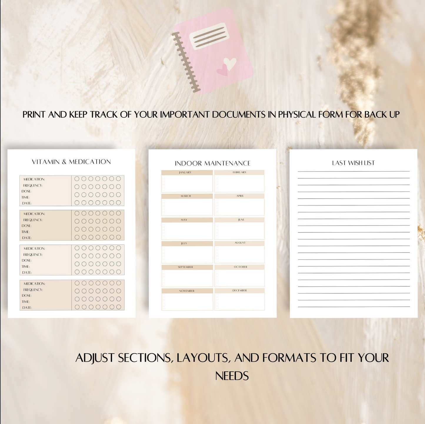 End of life planner printable, Emergency binder, Life planner binder, Funeral planner pdf, Printable medical binder, Home management planner